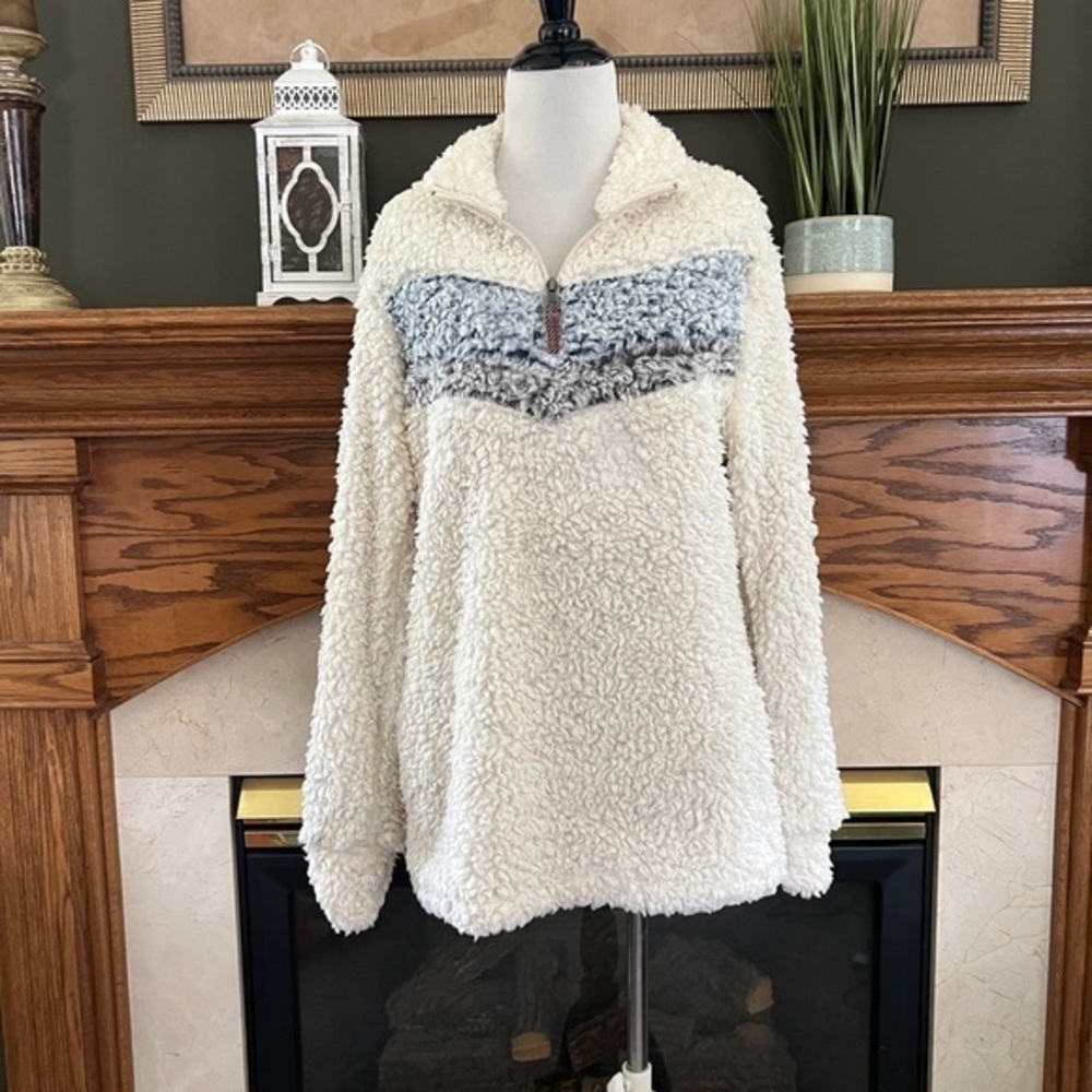 Weatherproof Vintage Women's Sherpa Quarter Zip Pullover Top Sz. S